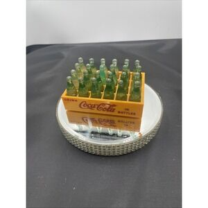 Coca Cola‎ 1950s Miniature Plastic Green Bottles Yellow Crate